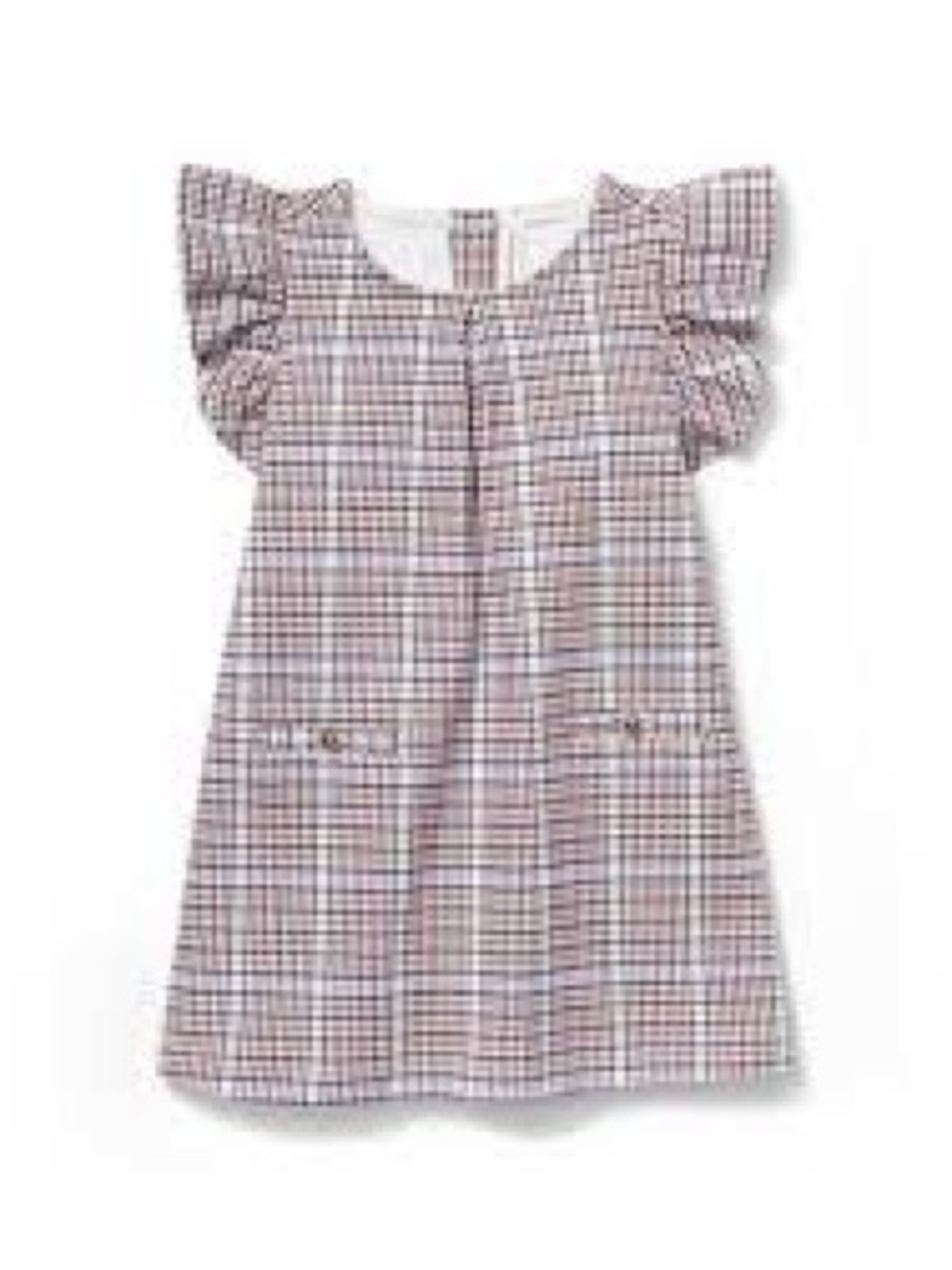 Janie and Jack Girls Plaid Flutter-Sleeve Dress - size 8